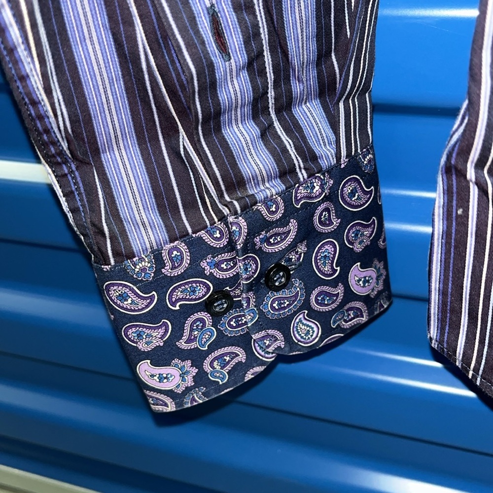 Etro Men’s Dress Shirt Size 38 (US 15) - Picture 5 of 14